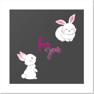 Cute bunny rabbit Posters and Art